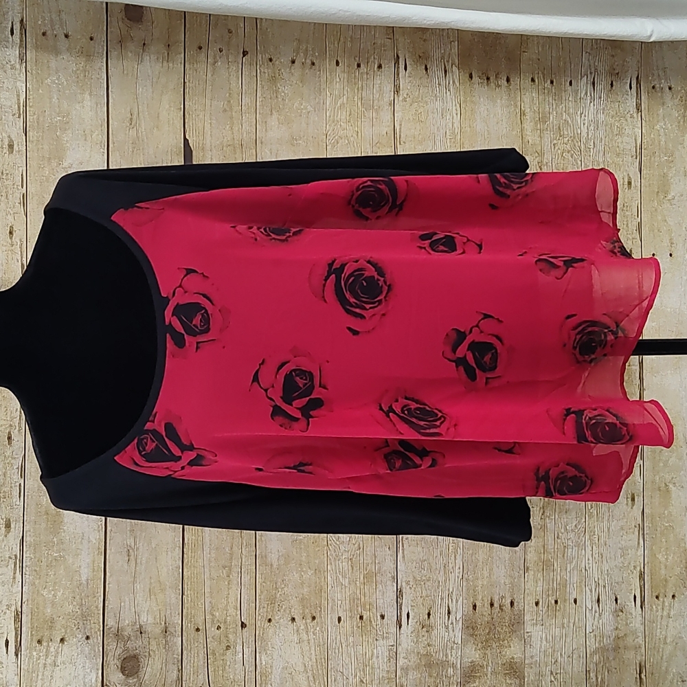 Torrid Rose Sheer Open Back Top